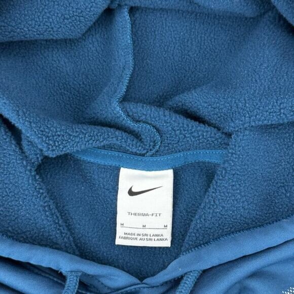 NIKE Women's Therma-FIT Fleece Graphic Hoodie Sz Medium Blue - Picture 4 of 5